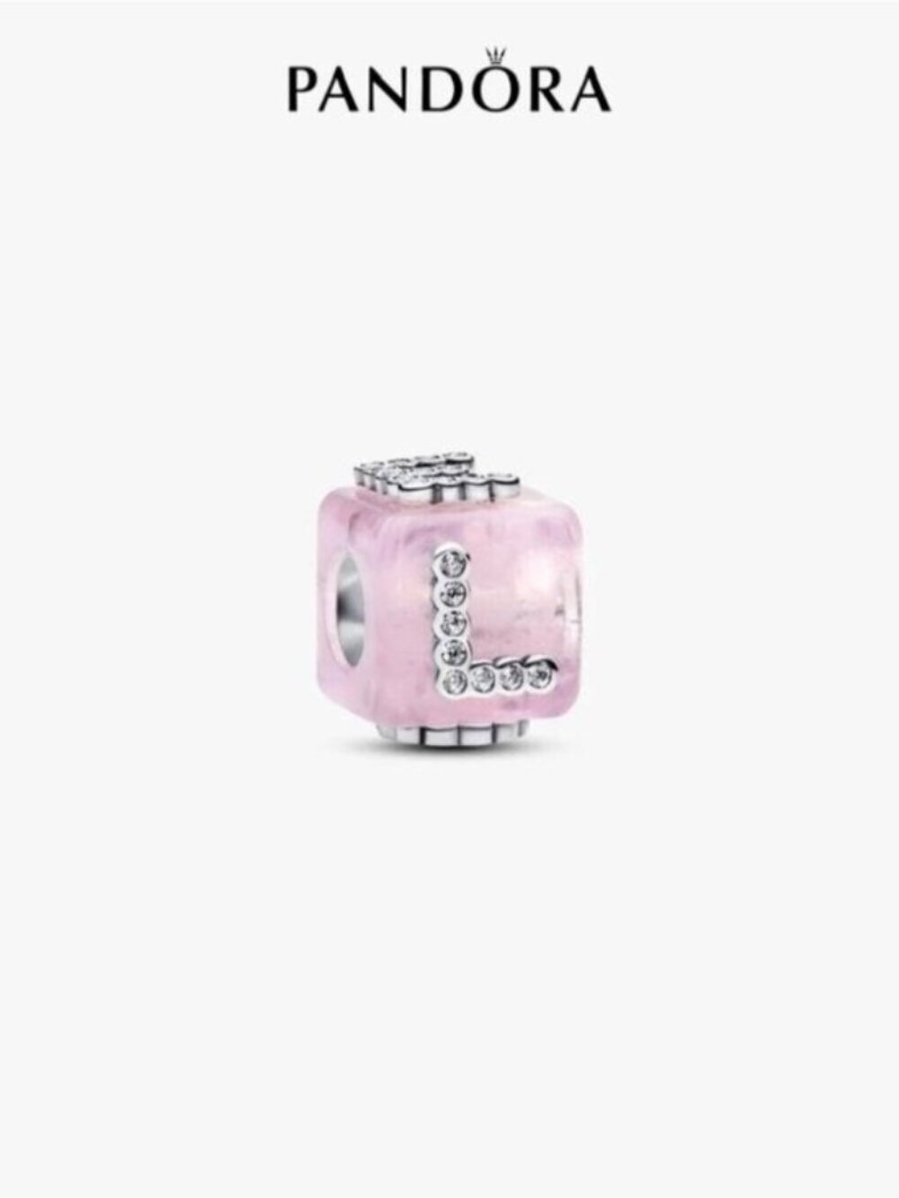 Pandora Pink Murano Glass Love Cube Charm